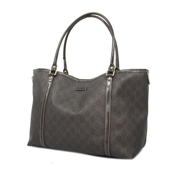 Gucci Tote Bag GG Supreme Dark Brown Gold Hardware - Picture 1 of 16
